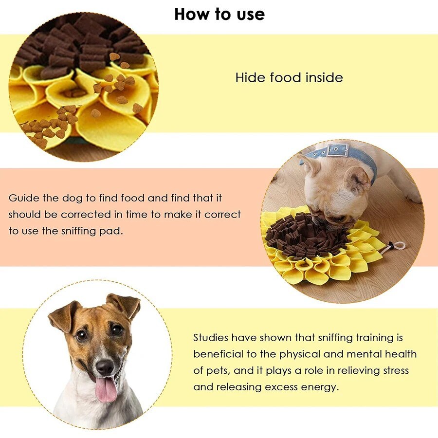 Sunflower Dog Snuffle Mat – Interactive Treat Puzzle for Happy Dogs