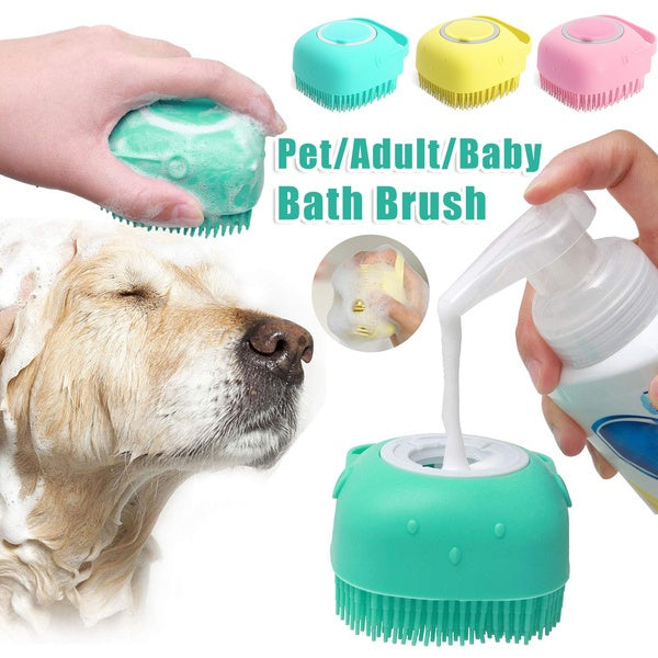 Silicone Pet Grooming Brush – Easy Bath Time for Pets