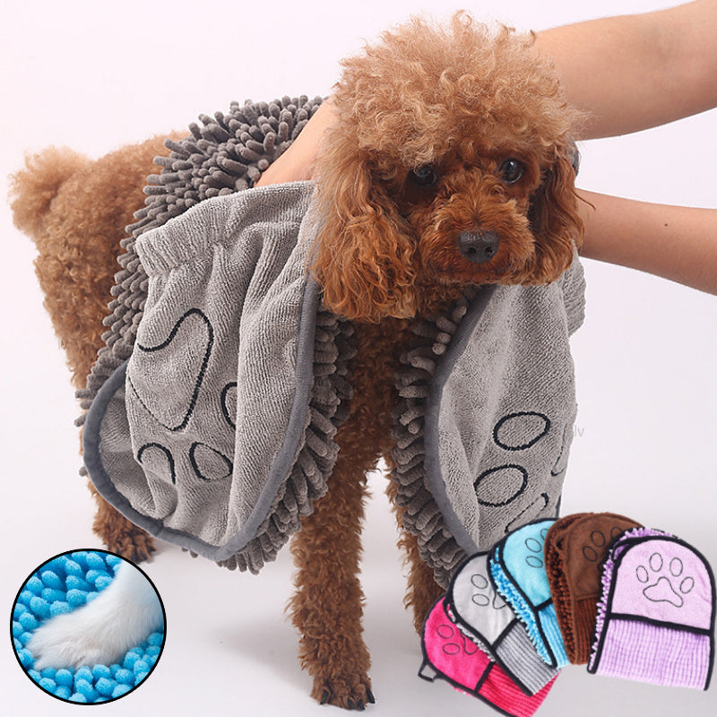 Cozy Microfiber Pet Bathrobe Towel for Fast Drying