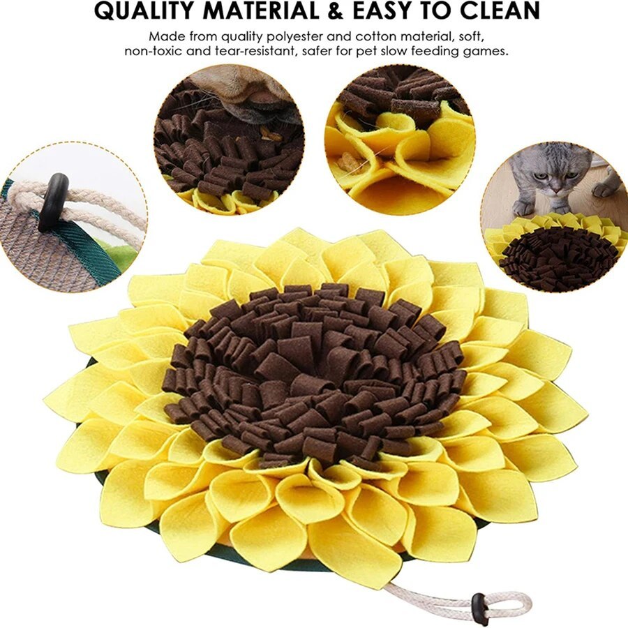 Sunflower Dog Snuffle Mat – Interactive Treat Puzzle for Happy Dogs